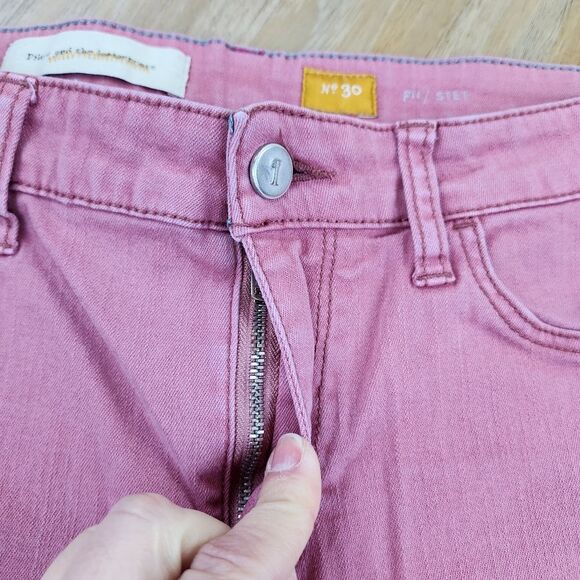 💛Anthropologie Pilcro & The Letterpress Salmon Stet Capri Jeans Size 10 - Picture 5 of 9